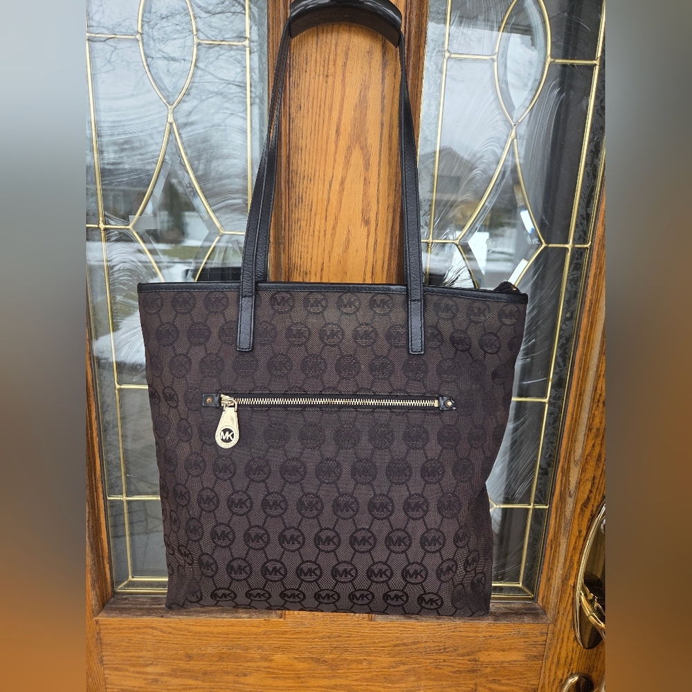 Michael Kors Brown MK Logo Tote Bag